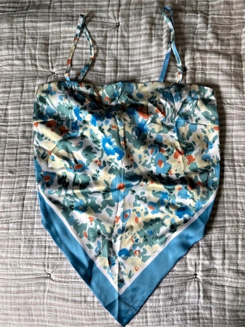 Abstract Blue & Multicolor Camisole Size Small